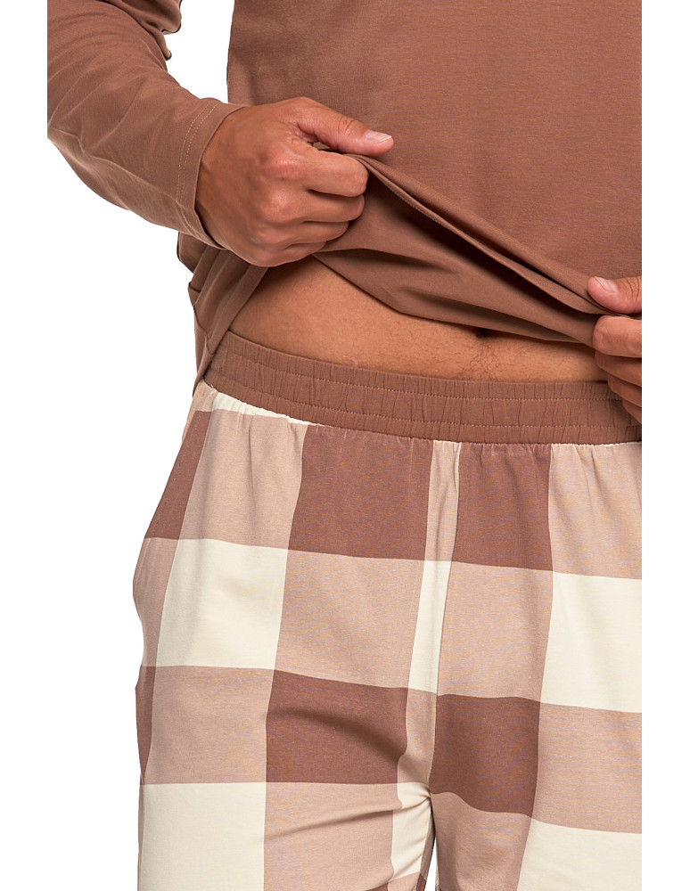 Długi rękaw - Męska piżama Plus Size z długim rękawem i spodniami w kratę MOKKA - produkt moraj.pl 4