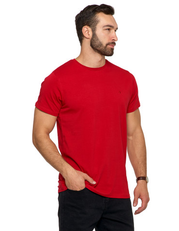Koszulki, topy, koszule - Koszulka męska T-shirt bawełniana Premium okrągły dekolt BORDOWY - produkt 3
