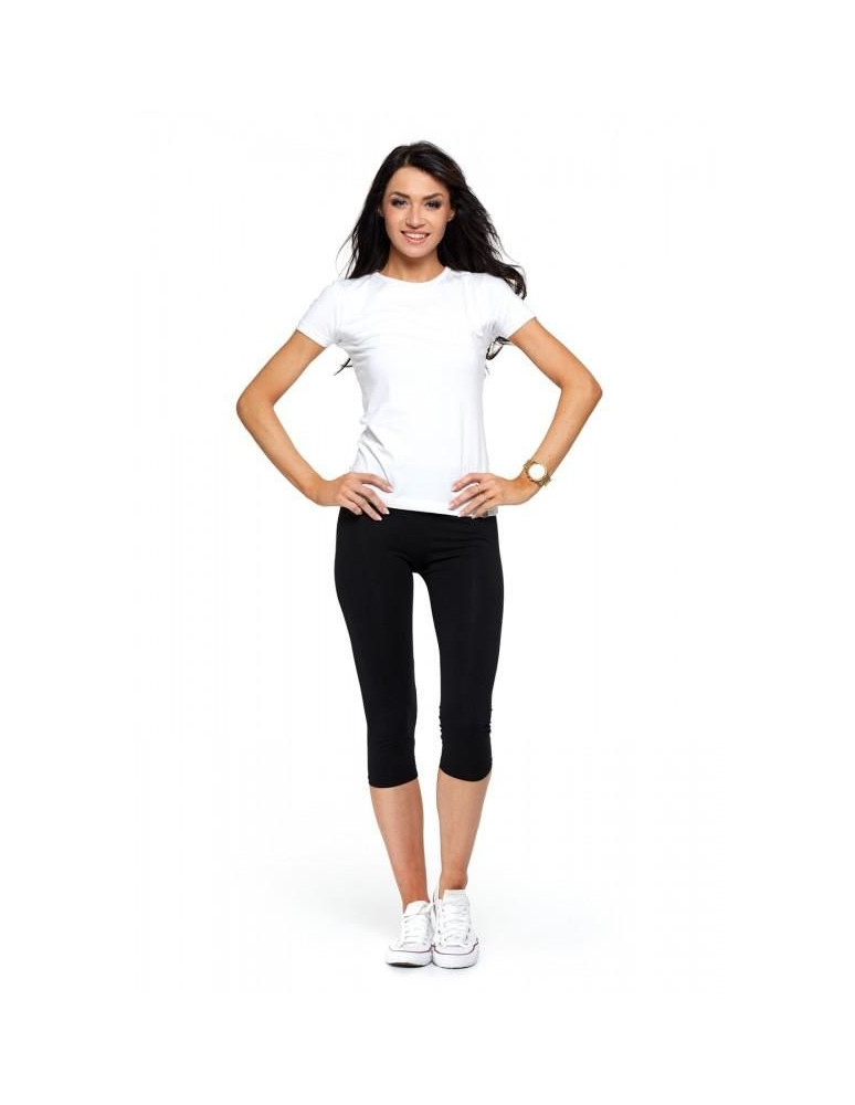 Legginsy - Bawełniane czarne legginsy 3/4 damskie plus size CZARNY - produkt moraj.pl 1