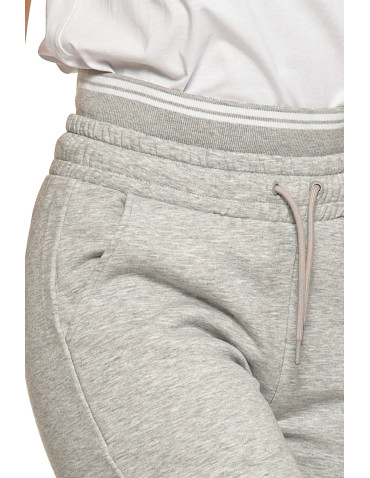 Spodnie - Damskie spodnie dresowe ocieplane joggery z wysokim stanem SZARY - produkt 6