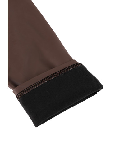 Legginsy - Damskie legginsy z eko skóry z wysokim stanem BRĄZOWY - produkt 8