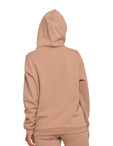 Bluzy - Bluza damska dresowa ocieplana z kapturem BEŻOWY - produkt 2