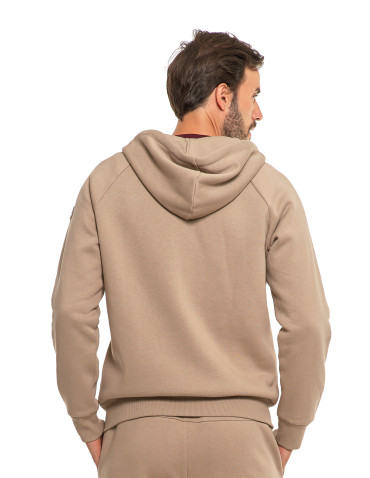 Bluzy - Bluza ocieplana męska dresowa rozpinana z kapturem BEŻOWY - produkt 2