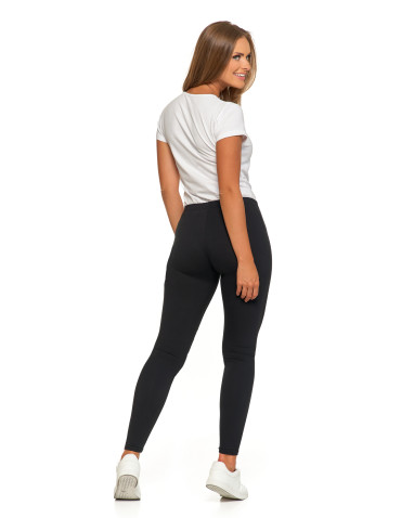 Legginsy - Klasyczne czarne legginsy damskie peach touch CZARNY - produkt 5