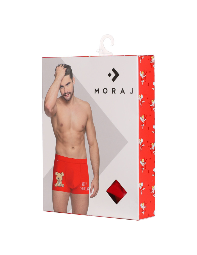 Bokserki dopasowane - Bokserki męskie walentynkowe z misiem i zabawnym napisem CZERWONY - produkt moraj.pl 4