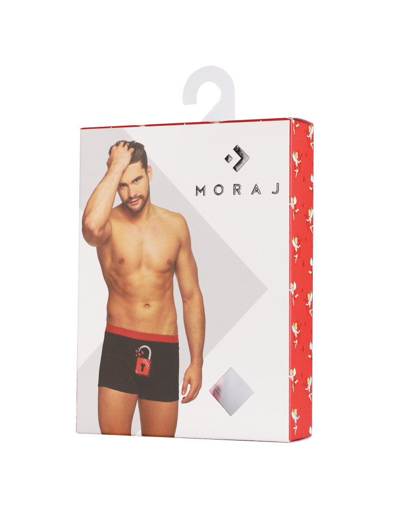 Bokserki dopasowane - Bokserki męskie walentynkowe zabawne z kłódką i napisem CZARNY - produkt moraj.pl 4