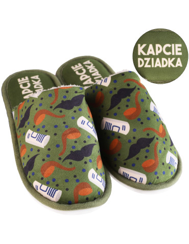Kapcie - Kapcie dla Dziadka domowe ocieplane ZIELONY - produkt 1