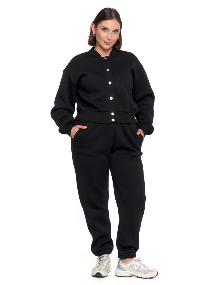 Bluzy - Damska bluza bomberka ocieplana z napami CZARNY - produkt moraj.pl 8