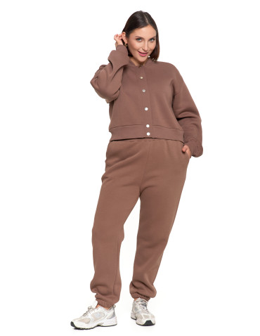 Bluzy - Damska bluza bomberka ocieplana z napami MOKKA - produkt 7