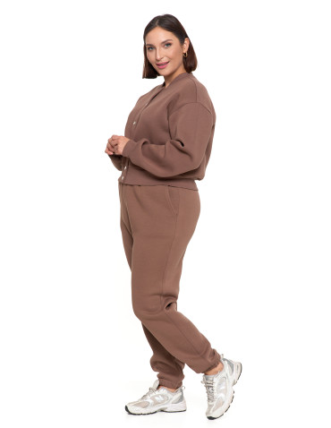 Bluzy - Damska bluza bomberka ocieplana z napami MOKKA - produkt 9