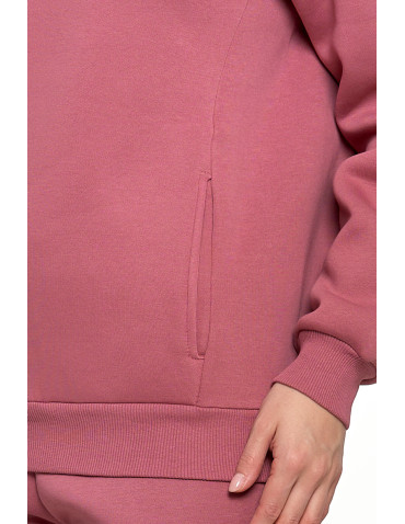 Bluzy - Damska bluza ocieplana z kieszeniami RÓŻOWY - produkt 3