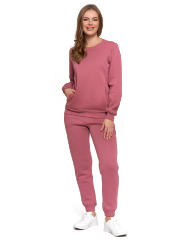 Bluzy - Damska bluza ocieplana z kieszeniami RÓŻOWY - produkt 5