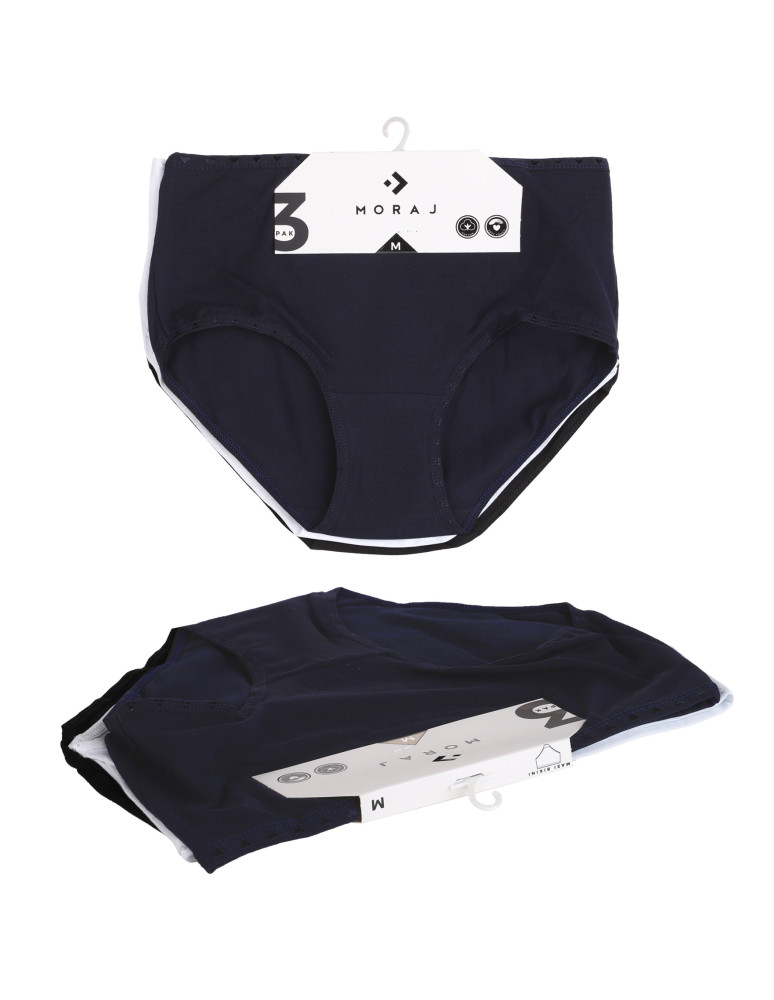 Figi - Damskie figi maxi bikini bawełniane wysoki stan 3-pak WIELOKOLOROWY - produkt moraj.pl 6